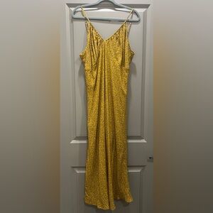 Wild Fable Yellow Floral Maxi Dress XXL Boho Open Back Tie Summer